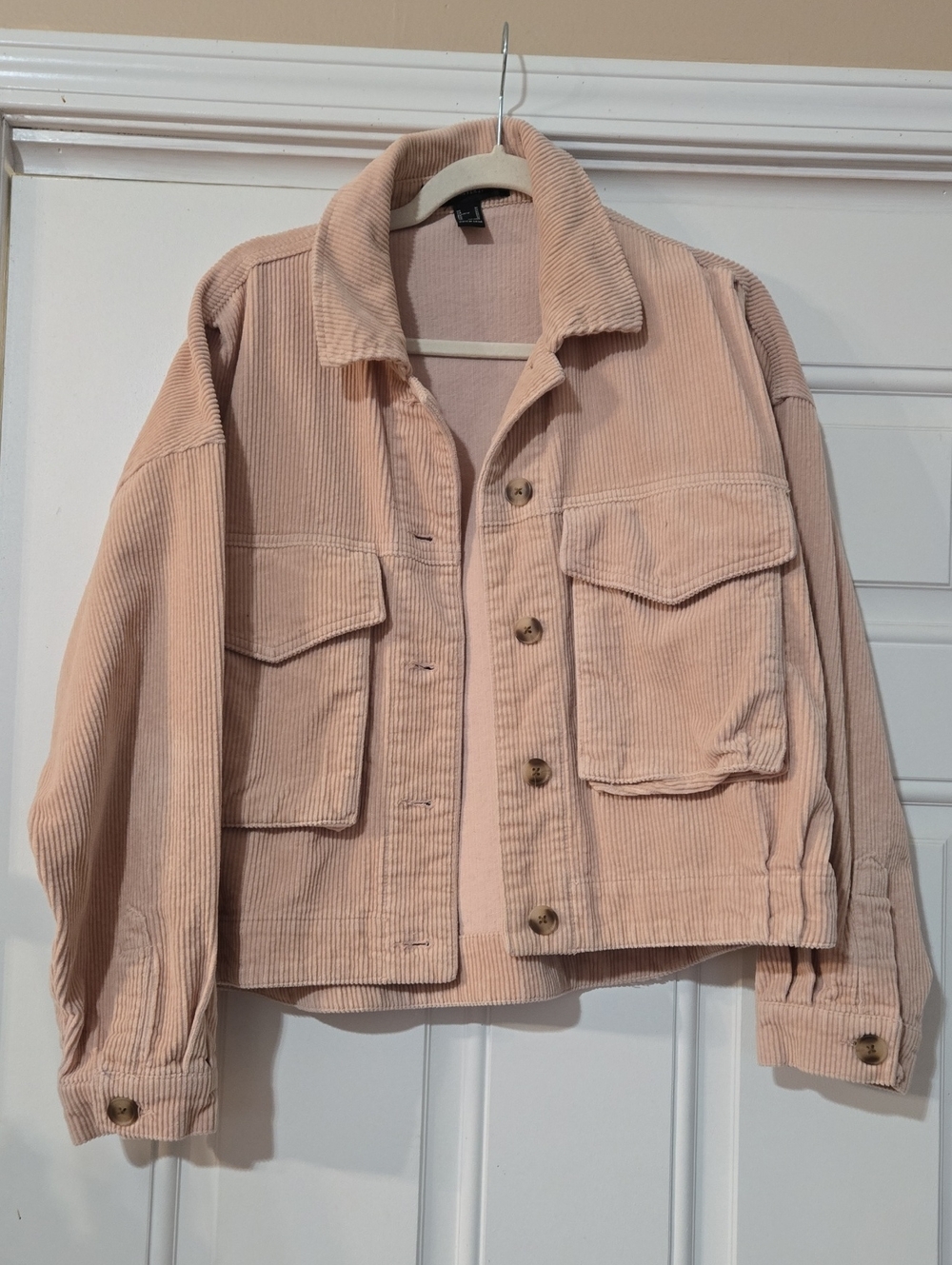 Forever 21 Blush Pink Corduroy Jean Jacket
